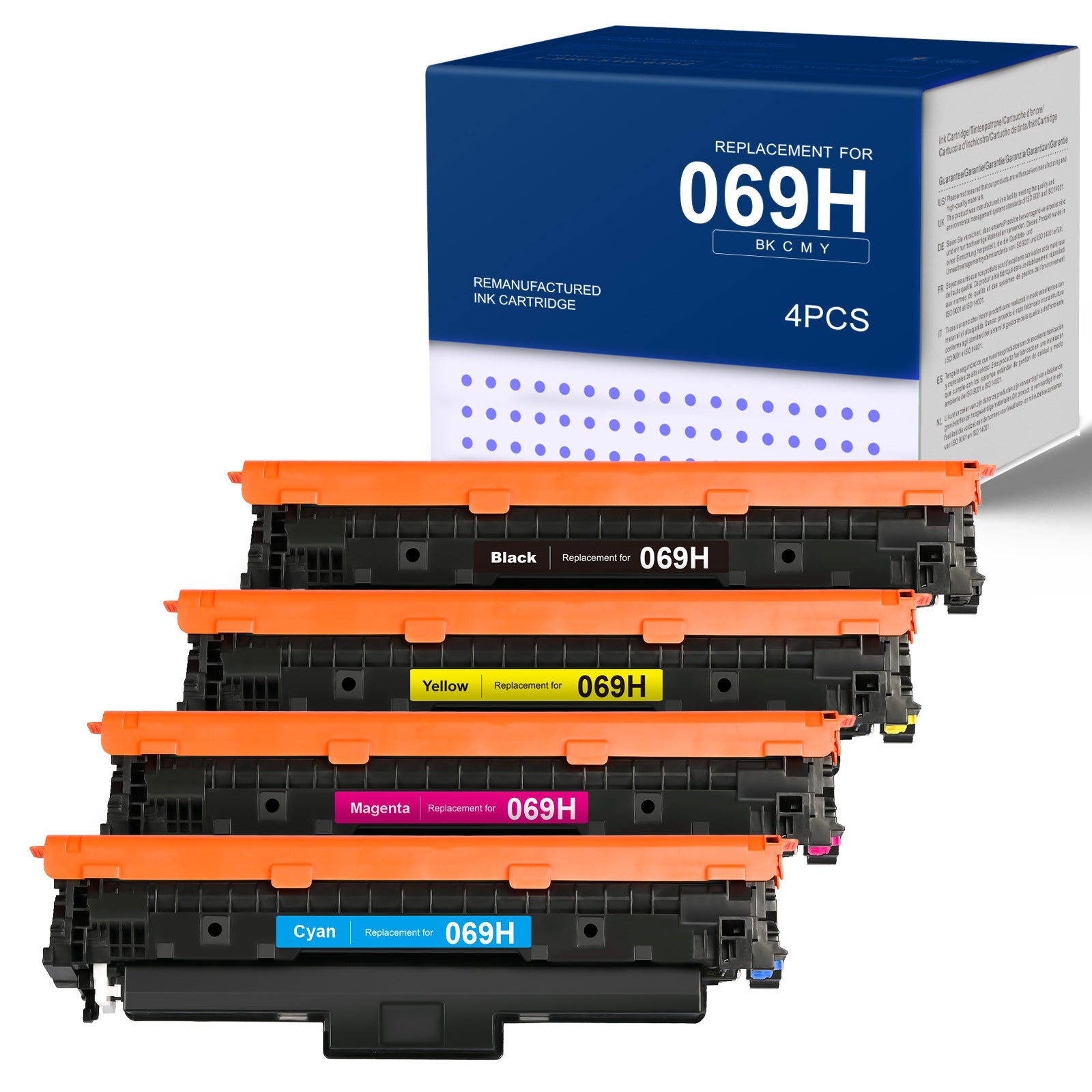 Linford Compatible Canon 069H Toner Cartridge 4-Pack, Black Cyan Magenta Yellow