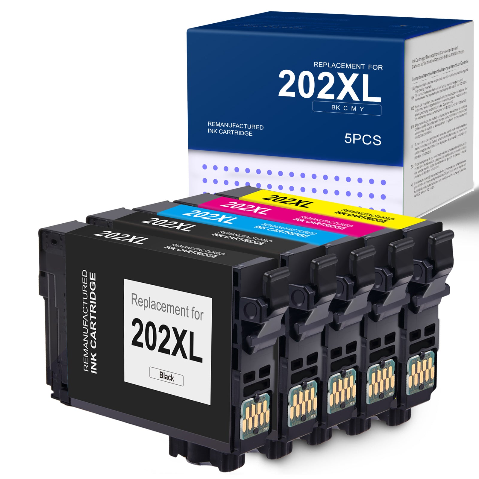 Linford Remanufactured Epson 202XL Ink Cartridge (Black Cyan Magenta Yellow, 5-Pack)