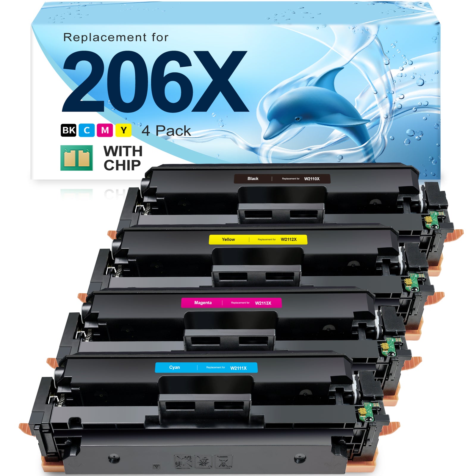 Linford HP 206X Toner Cartridges 4 Pack High Yield (with Chip) Compatible