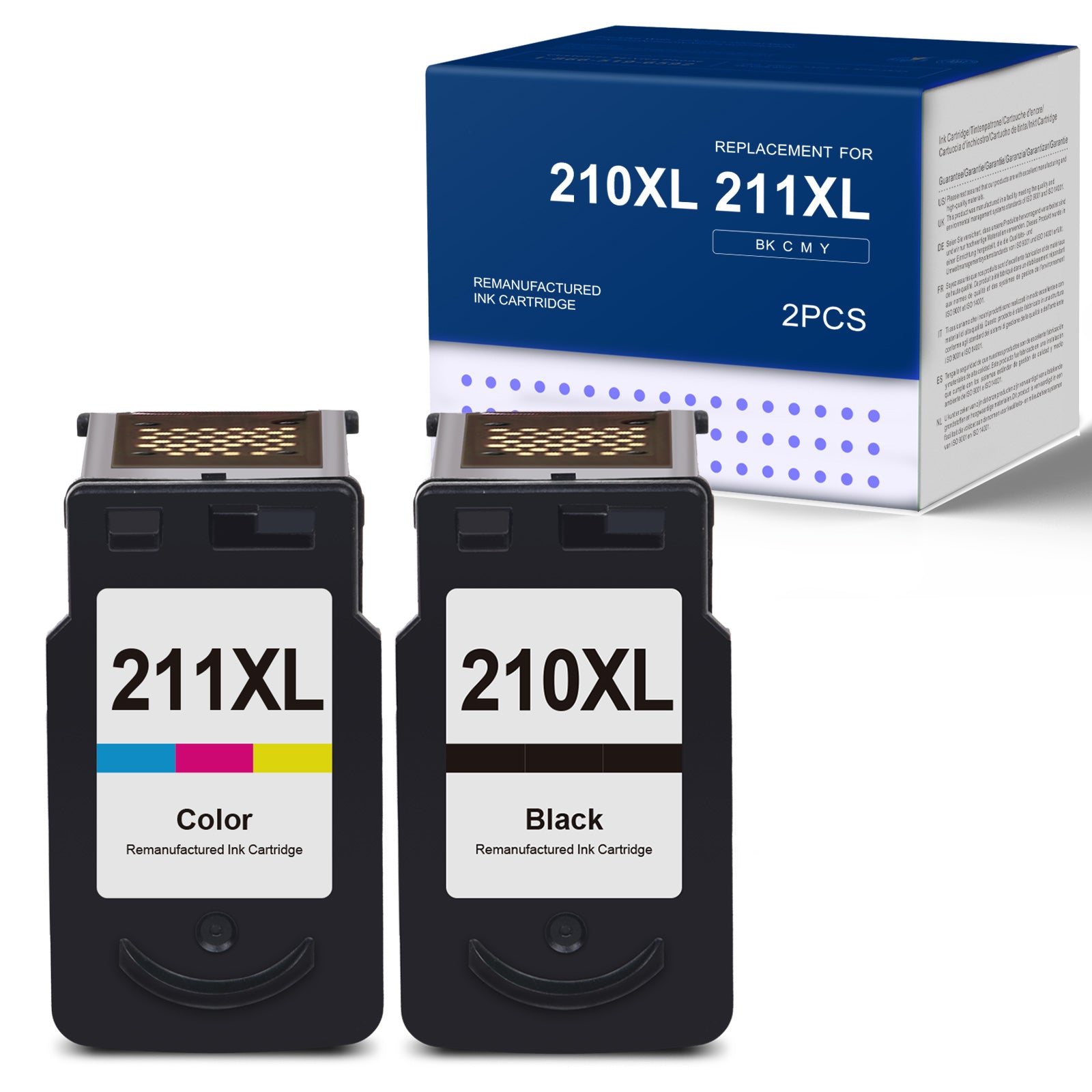 Linford Remanufactured Canon PG210XL CL211XL Ink Cartridge (1 Black, 1 Tri-Color)