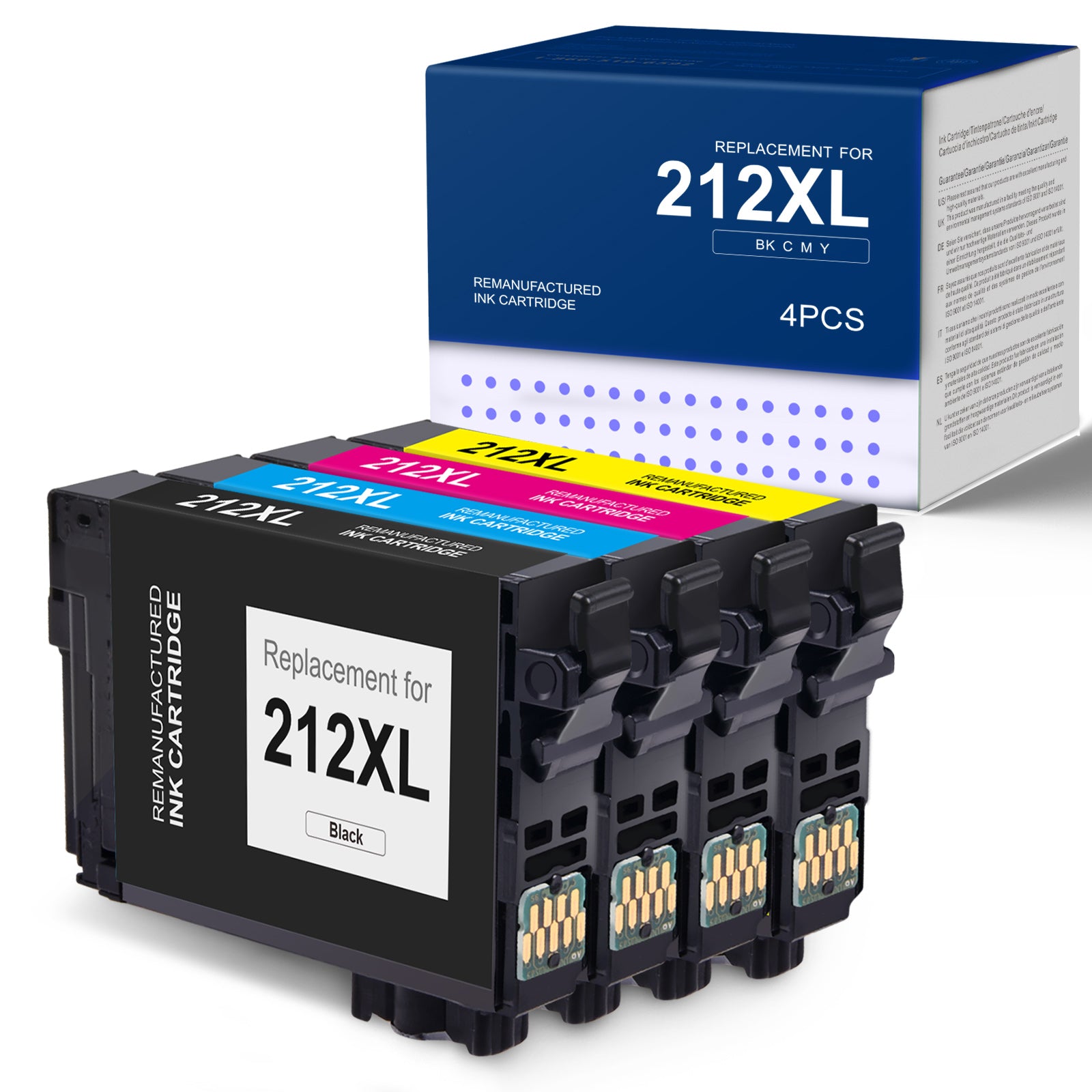 Linford Remanufactured Epson 212XL Ink Cartridge (Black, Cyan, Yellow, Magenta, 4-Pack)