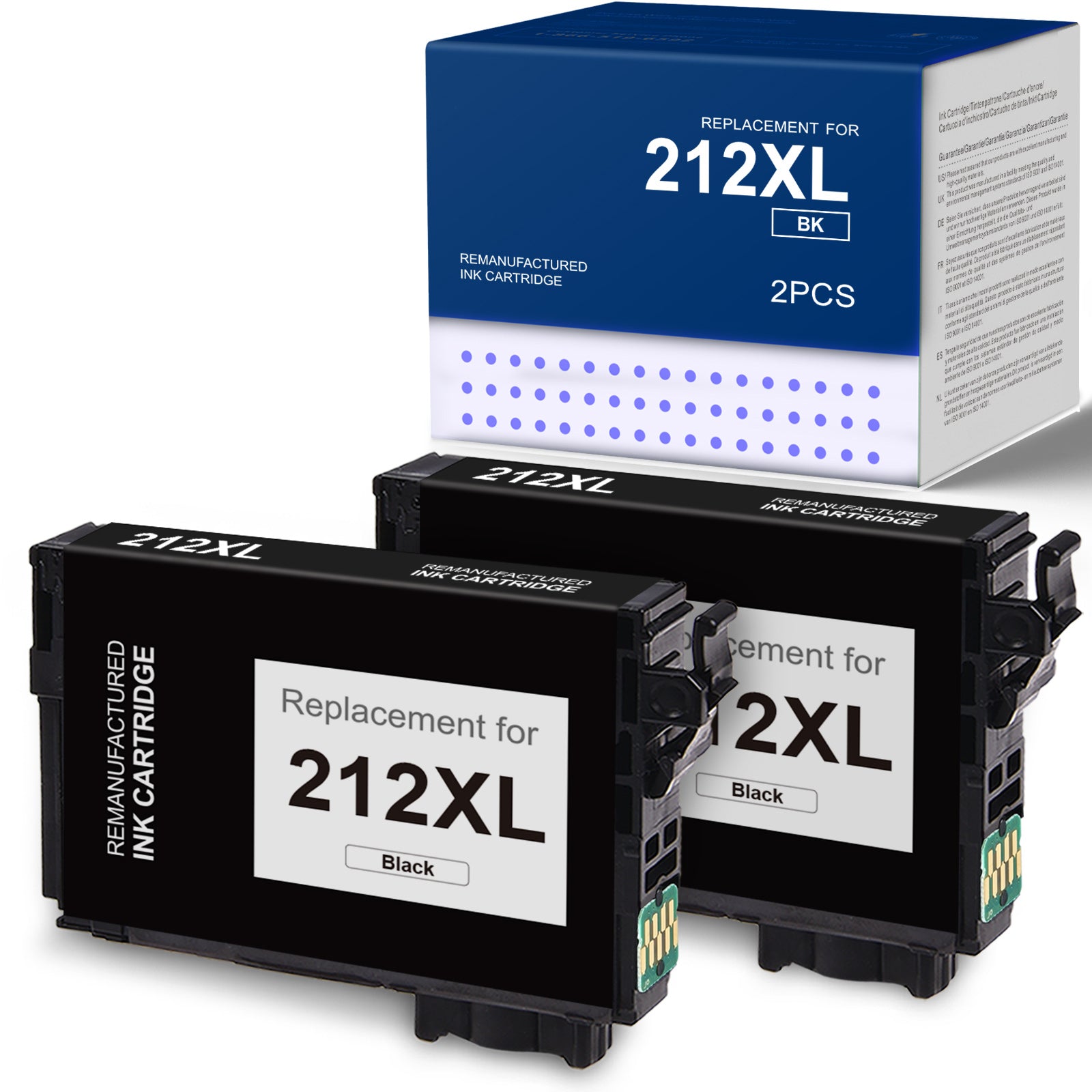 Linford Remanufactured Epson 212 Black Ink Cartridges XL 2-Pack - High Capacity