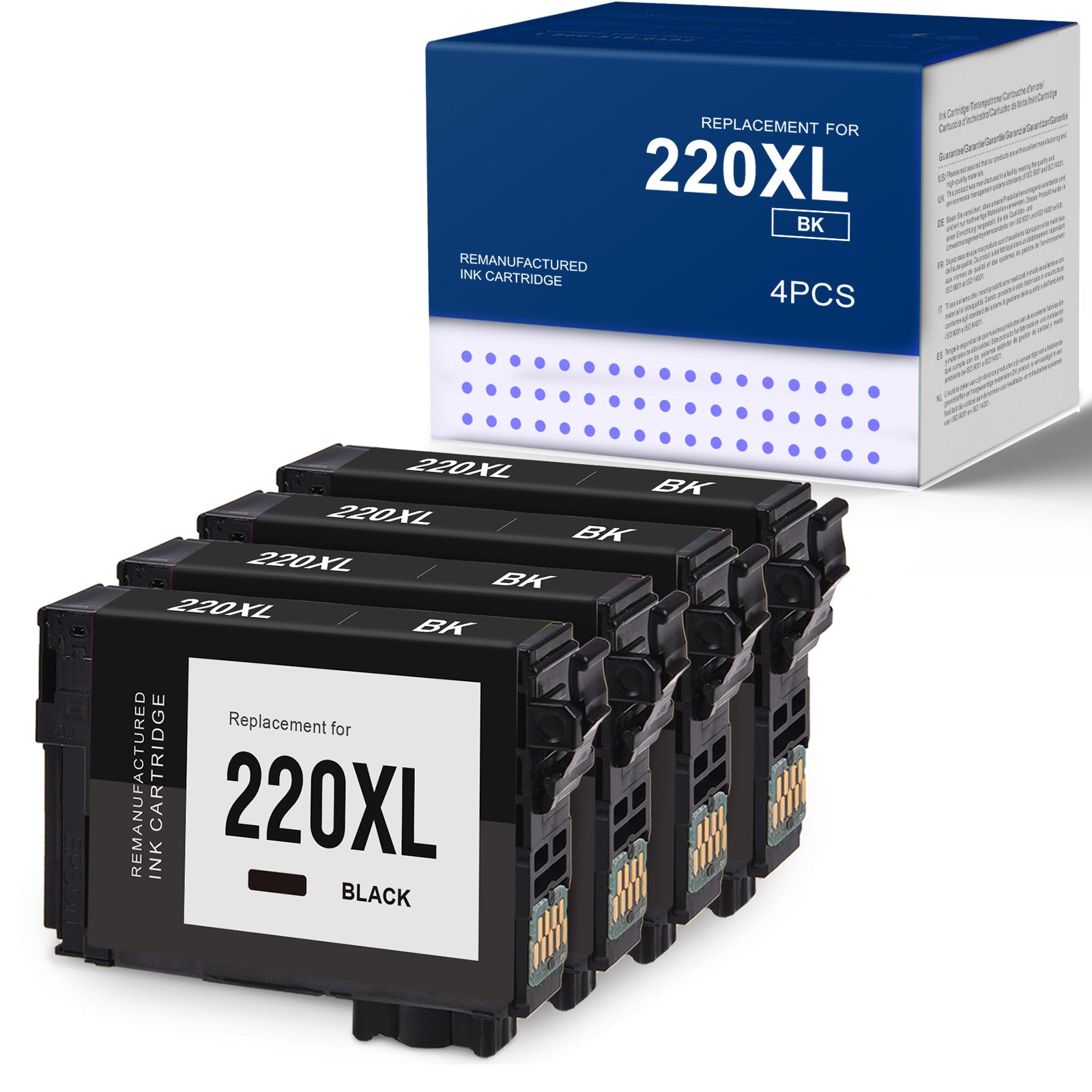Linford Epson 220XL Black Ink Cartridges High Capacity Remanufactured 4 Pack