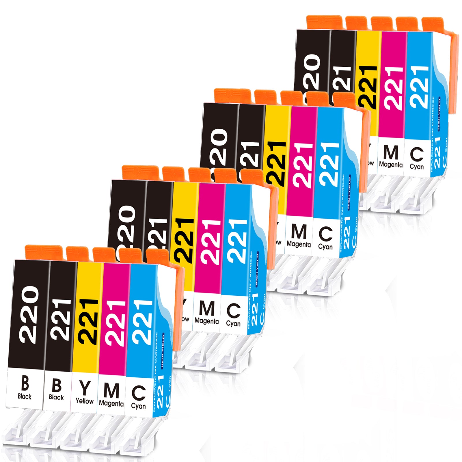 Canon PGI-220 CLI-221 Ink Cartridges Compatible Canon Pixma Printer (20-Packs)