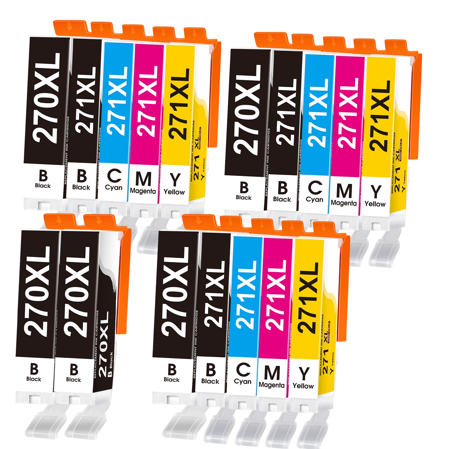 Compatible Canon PGI-270XL CLI-271XL ink cartridges (5PGBK+3BK+3C+3M+3Y) 17-Pack