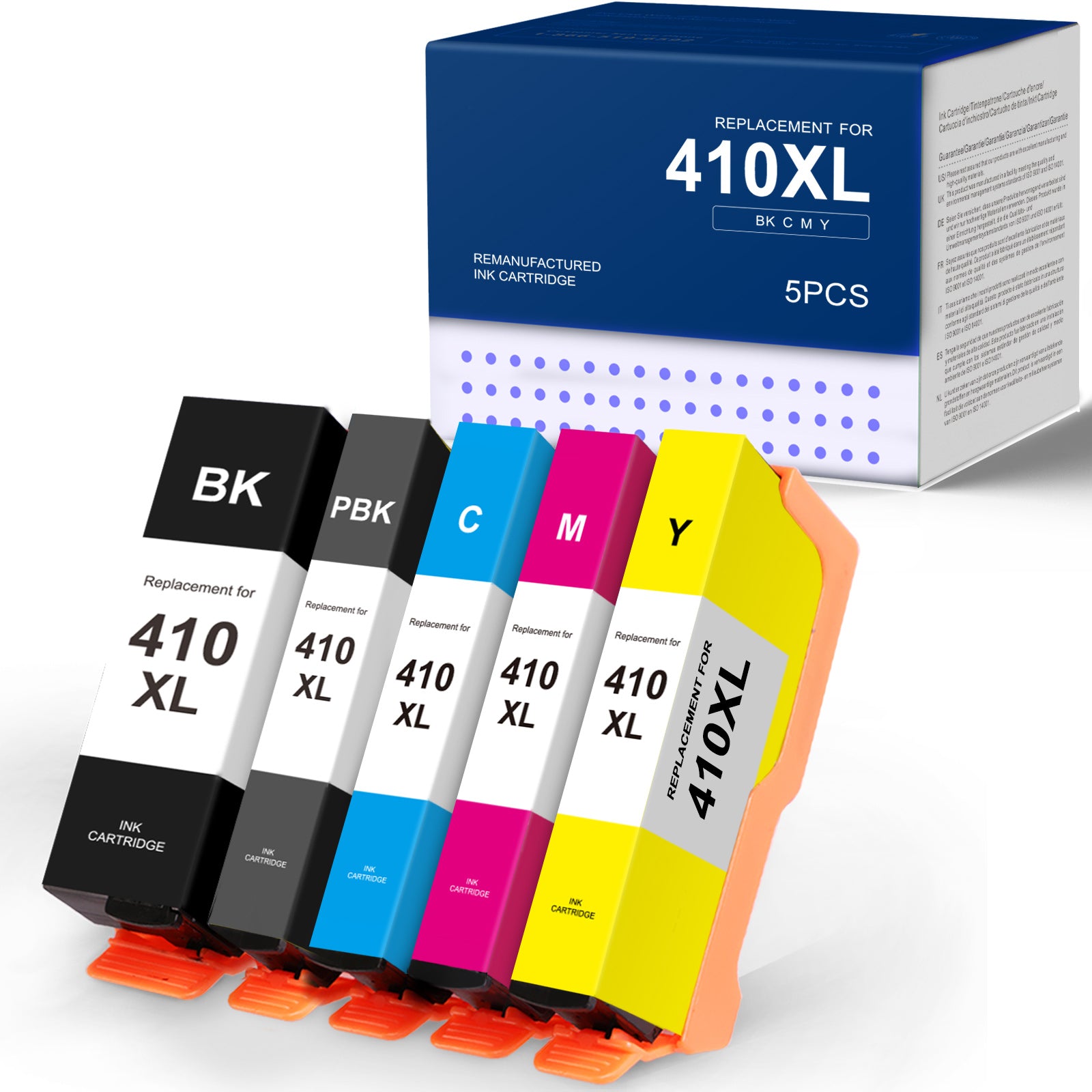 Linford Epson 410XL Ink Cartridges Remanufactured High Capacity (Black Cyan Magenta Yellow Photo Black, 5 Pack)
