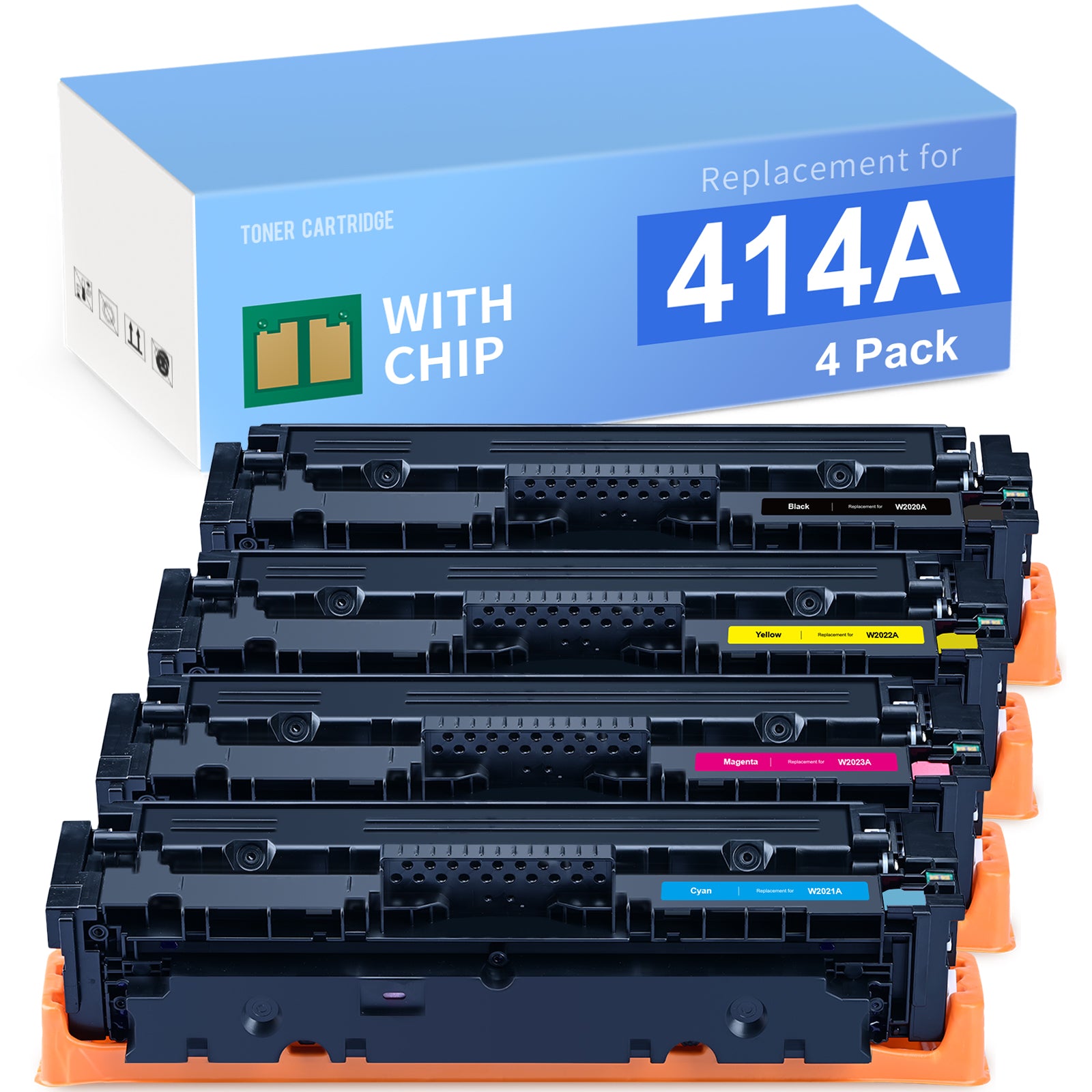 Linford HP 414A Toner Cartridge 4 Pack Compatible W2020A (Black Cyan Magenta Yellow)