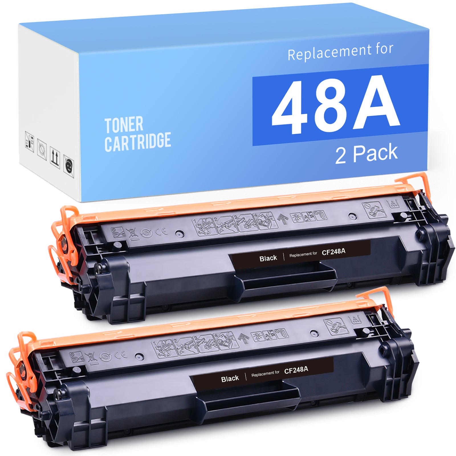Compatible HP 48A CF248A Toner Cartridge (Black, 2-Pack)