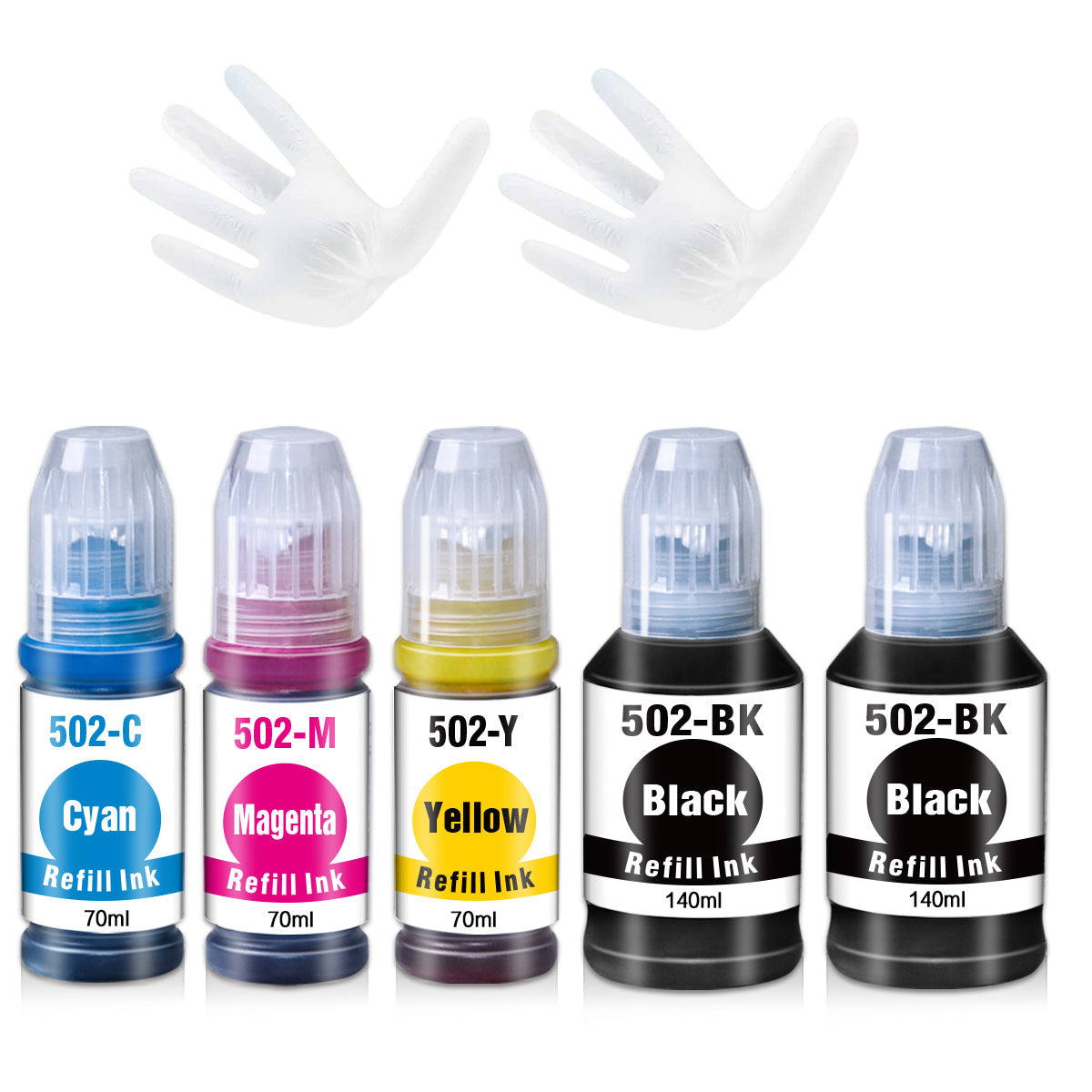 Linford Compatible Epson T502 Ink Refill Bottles EcoTank (Not Sublimation) - 5 Bottles