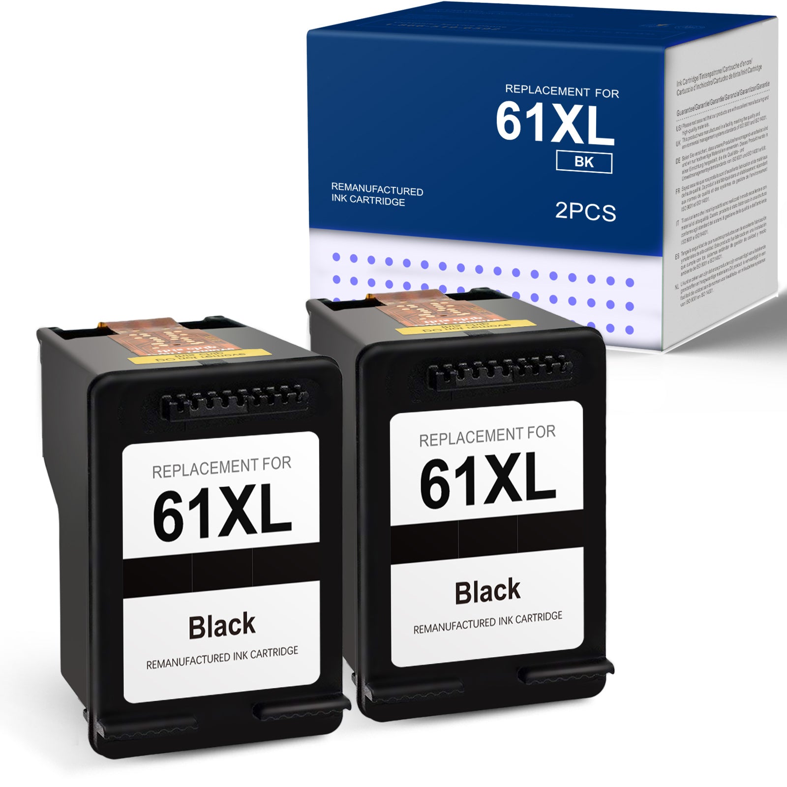 Remanufactured HP 61XL Black Ink Cartridge 2 Pack (CH563WN) High Yield