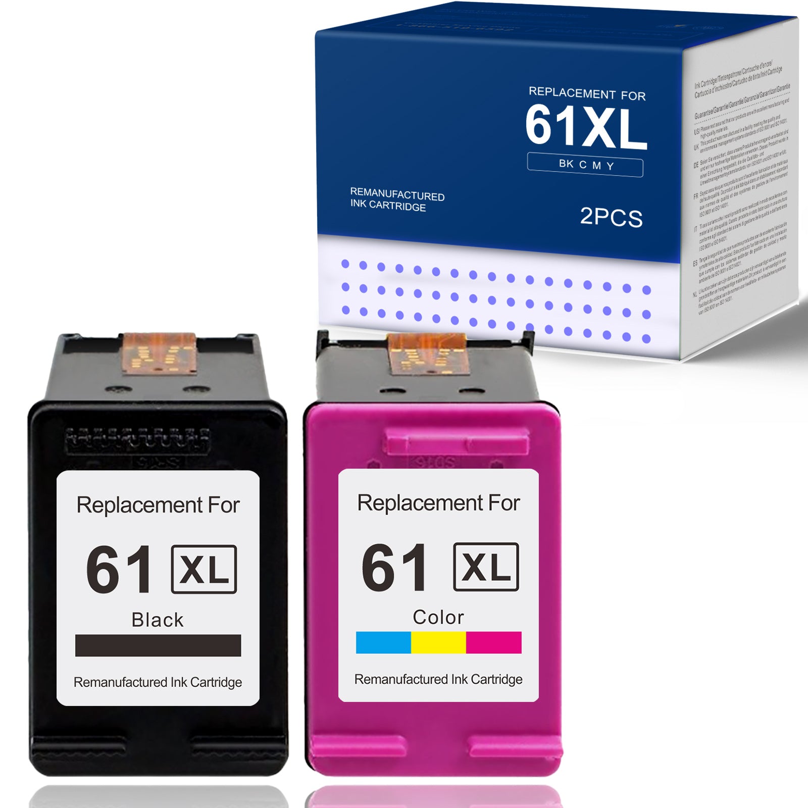 Linford Remanufactured for HP 62XL Ink Cartridge Combo Pack (1 Black, 1 Tri-Color)