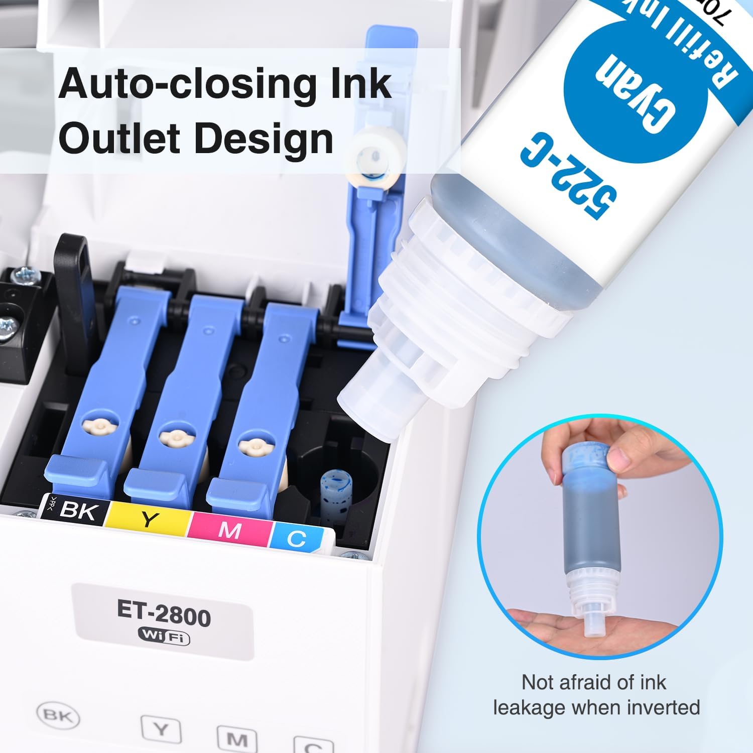 Compatible Epson T522 Ink Black Refill Bottle, 3-Pack (T522120)