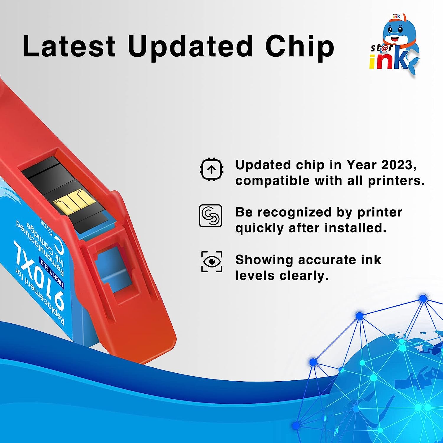 910XL Ink Cartridges Compatible HP 4-Pack(Black Cyan Magenta Yellow) Starink - Linford Office:Printer Ink & Toner Cartridge