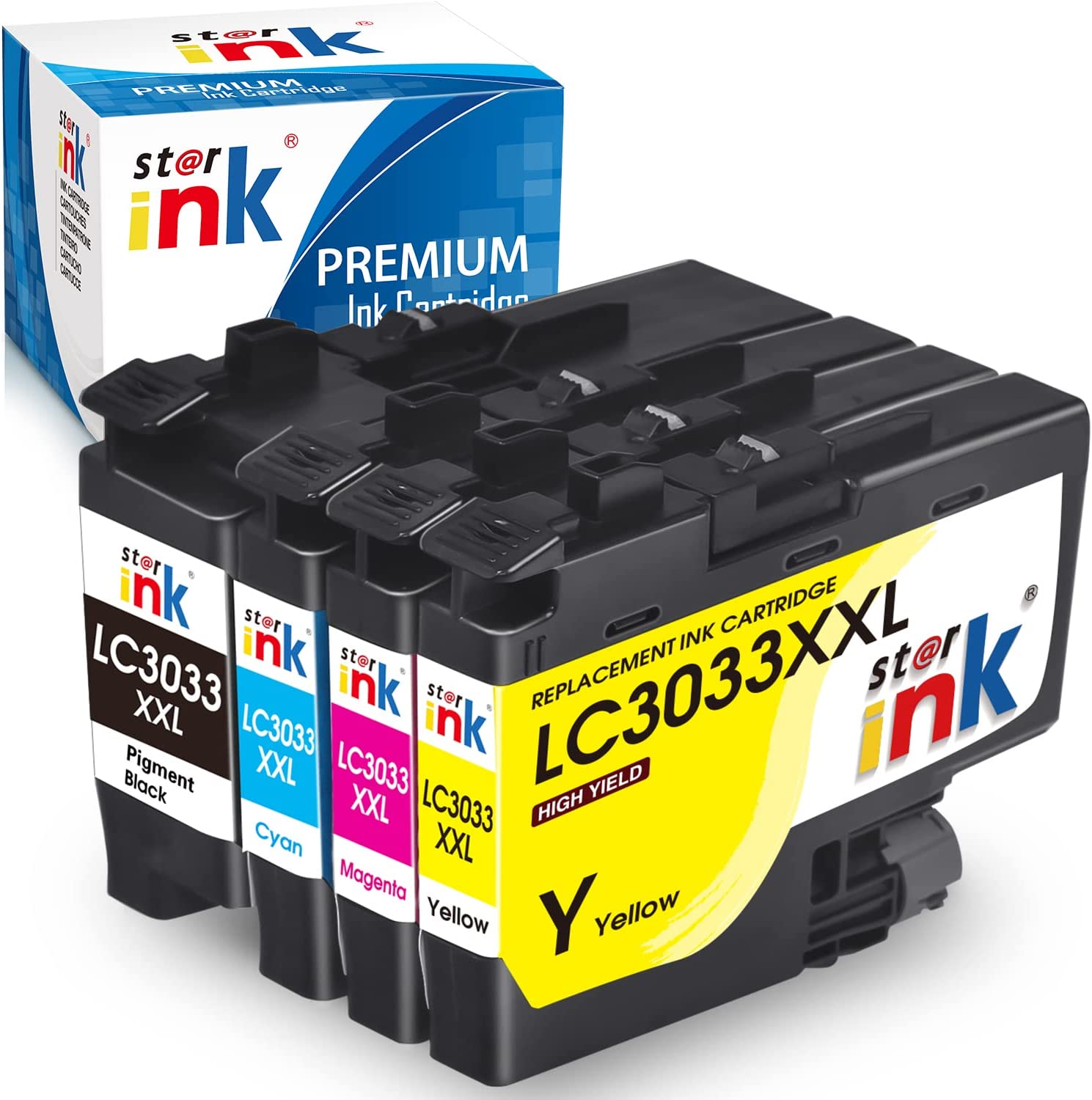 LC3033 Compatible Ink Cartridge Replacement for Brother Printer(BK/C/M/Y), 4 Packs - Linford Office:Printer Ink & Toner Cartridge