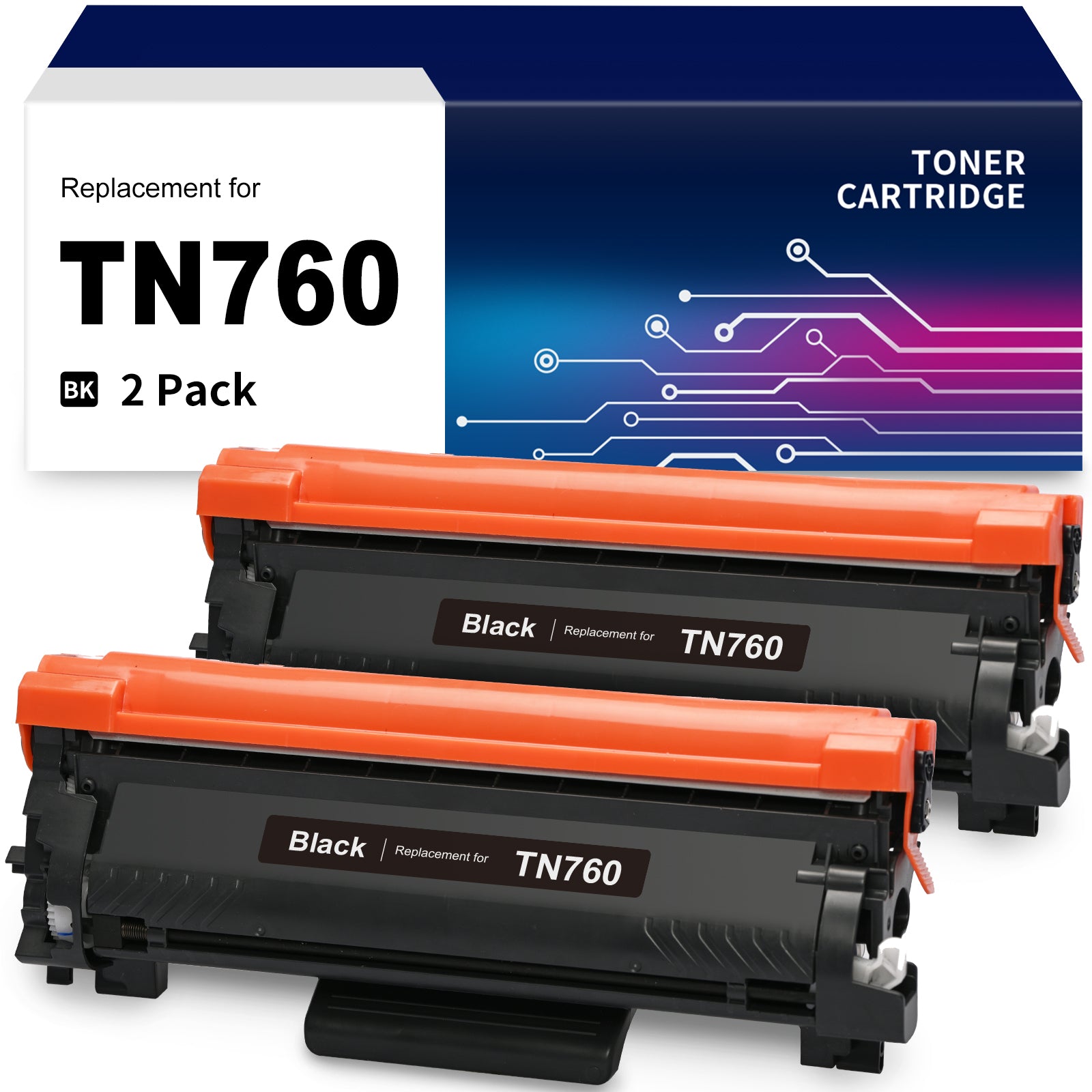 Linford Remanufactured Brother TN760 2 Pack Toner Cartridge Black