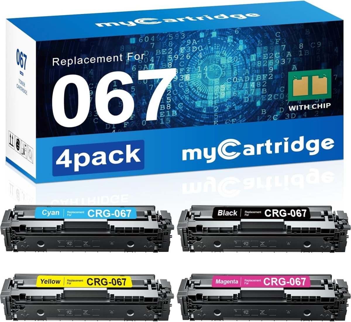 Compatible Canon 067 Toner Cartridge Set Of 4, BK, CMY - myCartridge - Linford Office:Printer Ink & Toner Cartridge