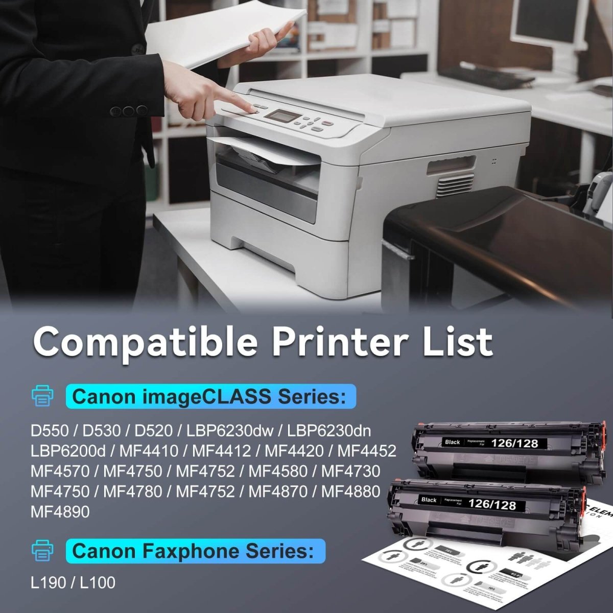Compatible Canon 126 Toner CRG-126 Toner Cartridge Black, 2-Pack - Linford Office:Printer Ink & Toner Cartridge
