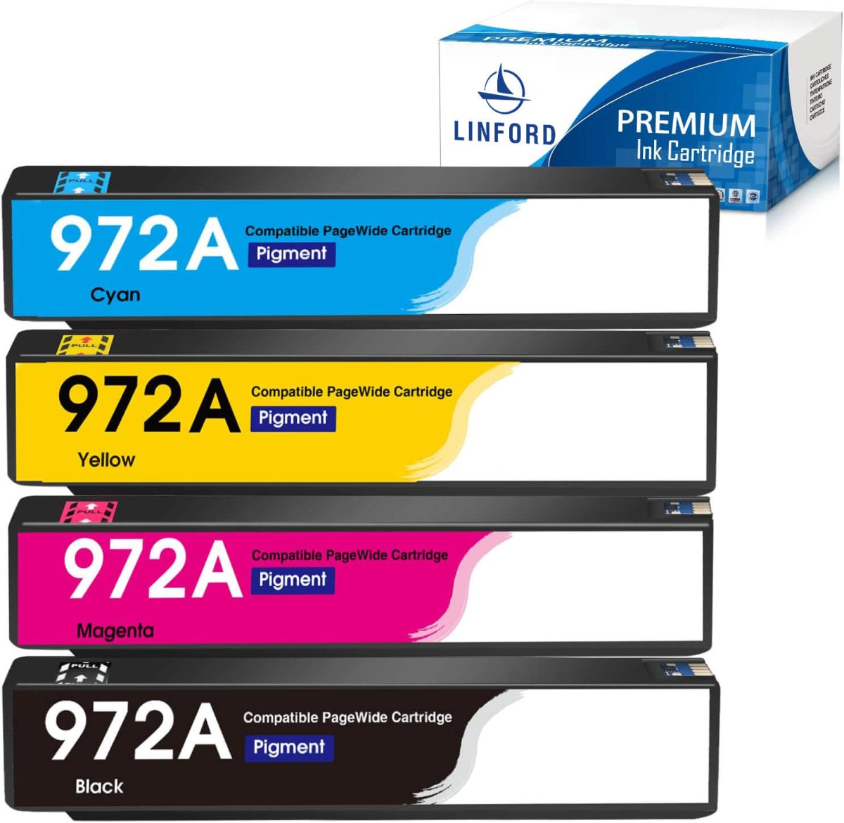 Compatible HP 972A Ink Cartridges (Black Cyan Magenta Yellow) 4-Pack - Linford Office:Printer Ink & Toner Cartridge