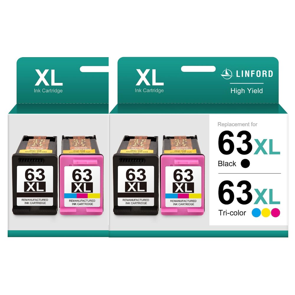 HP 63XL Ink Cartridges 4 Pack Compatible - Linford Office:Printer Ink & Toner Cartridge