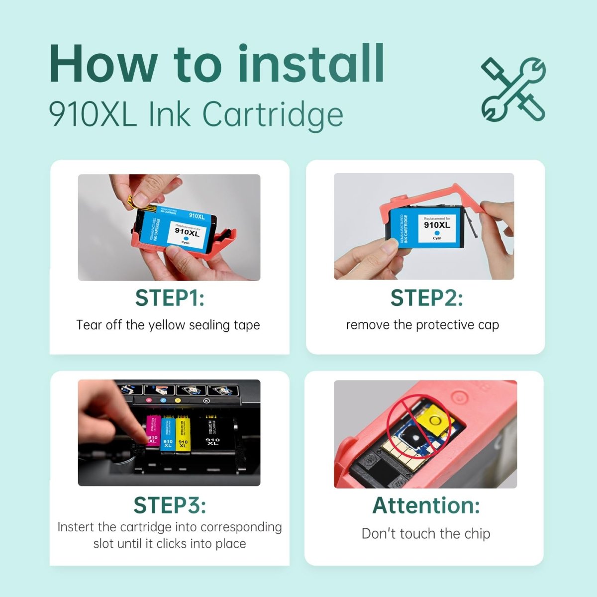 HP 910XL Black Ink Cartridge Compatible 2 Packs High Yield 3YL65AN - Linford Office:Printer Ink & Toner Cartridge