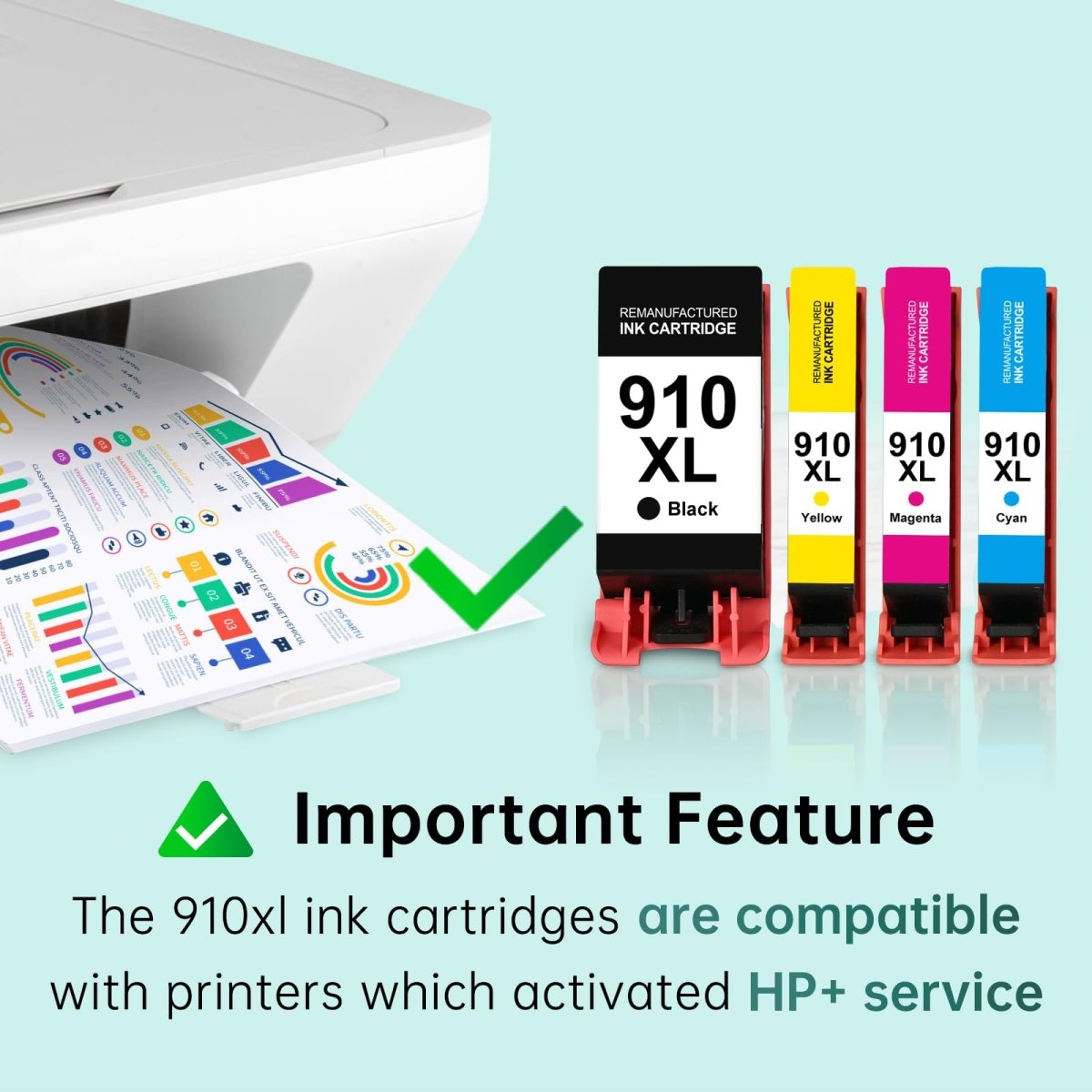 HP 910XL Black Ink Cartridge Compatible 2 Packs High Yield 3YL65AN - Linford Office:Printer Ink & Toner Cartridge