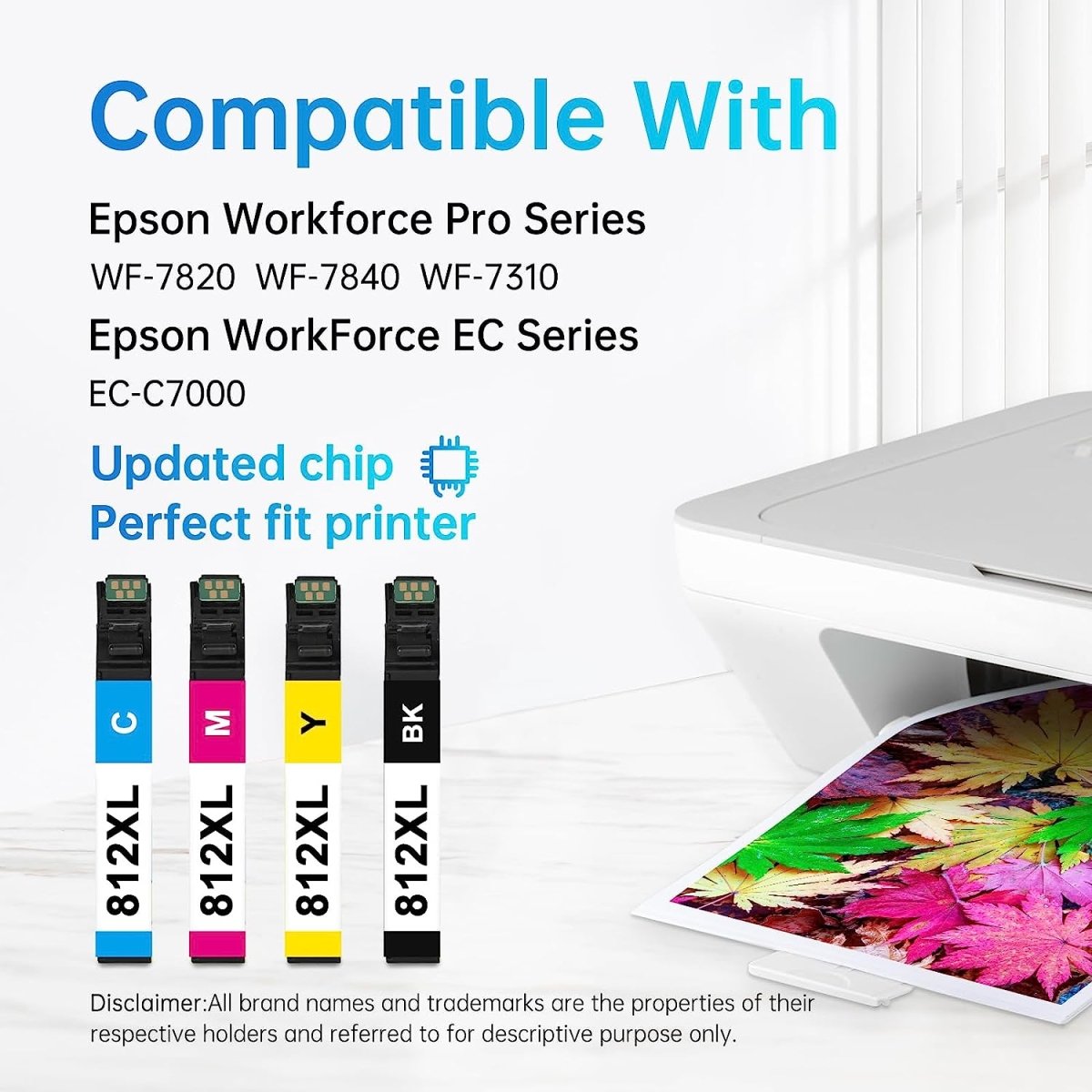 LEMERO Remanufactured 812XL Ink Cartridges Combo Pack for Epson Ink Cartridges Workforce Pro (2BK/C/M/Y, 5-Pack) - Linford Office:Printer Ink & Toner Cartridge