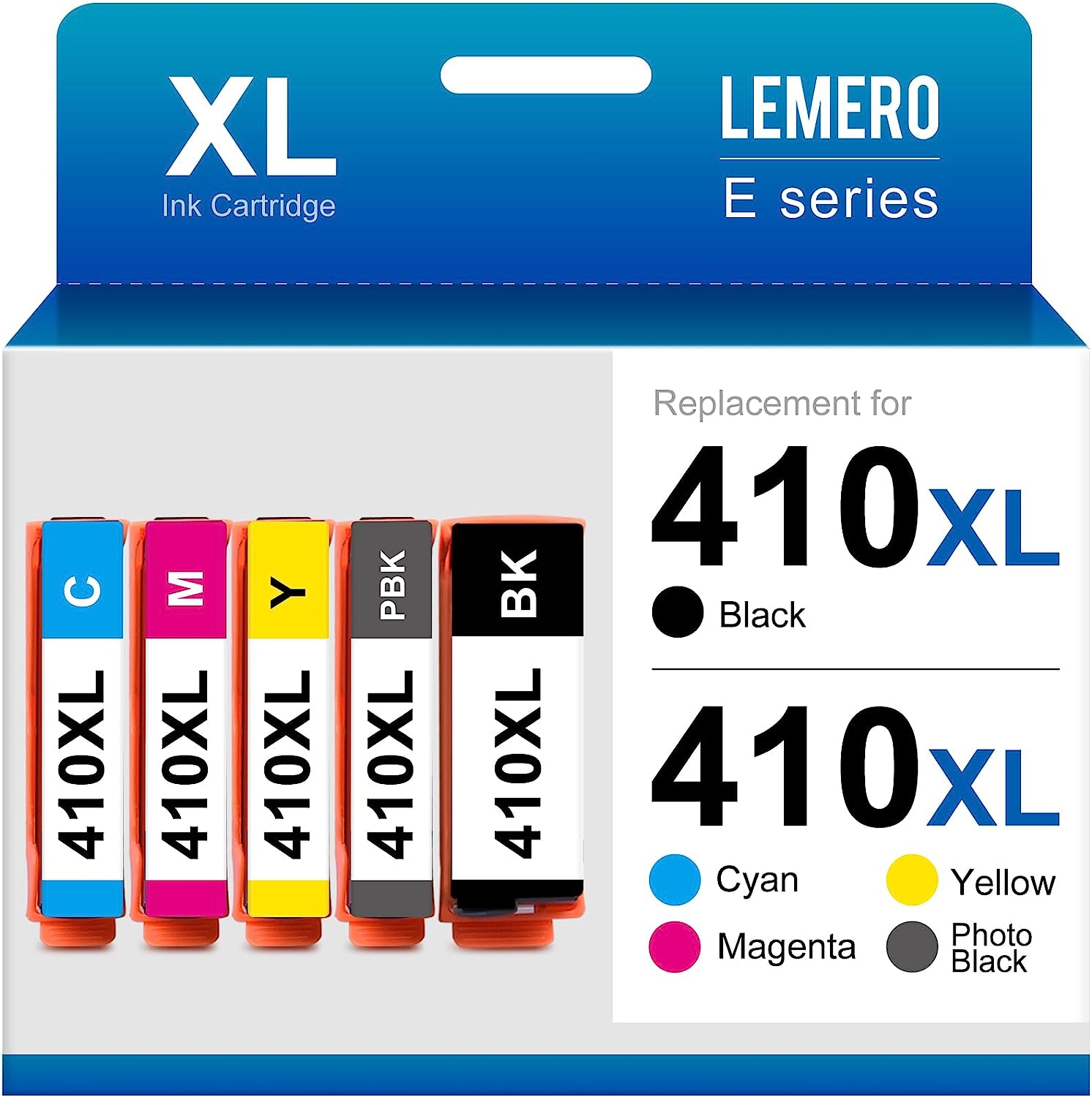 410XL Remanufactured Ink Cartridge for Epson Expression Printer (Black Cyan Magenta Yellow Photo Black, 5 Pack) - Linford Office:Printer Ink & Toner Cartridge