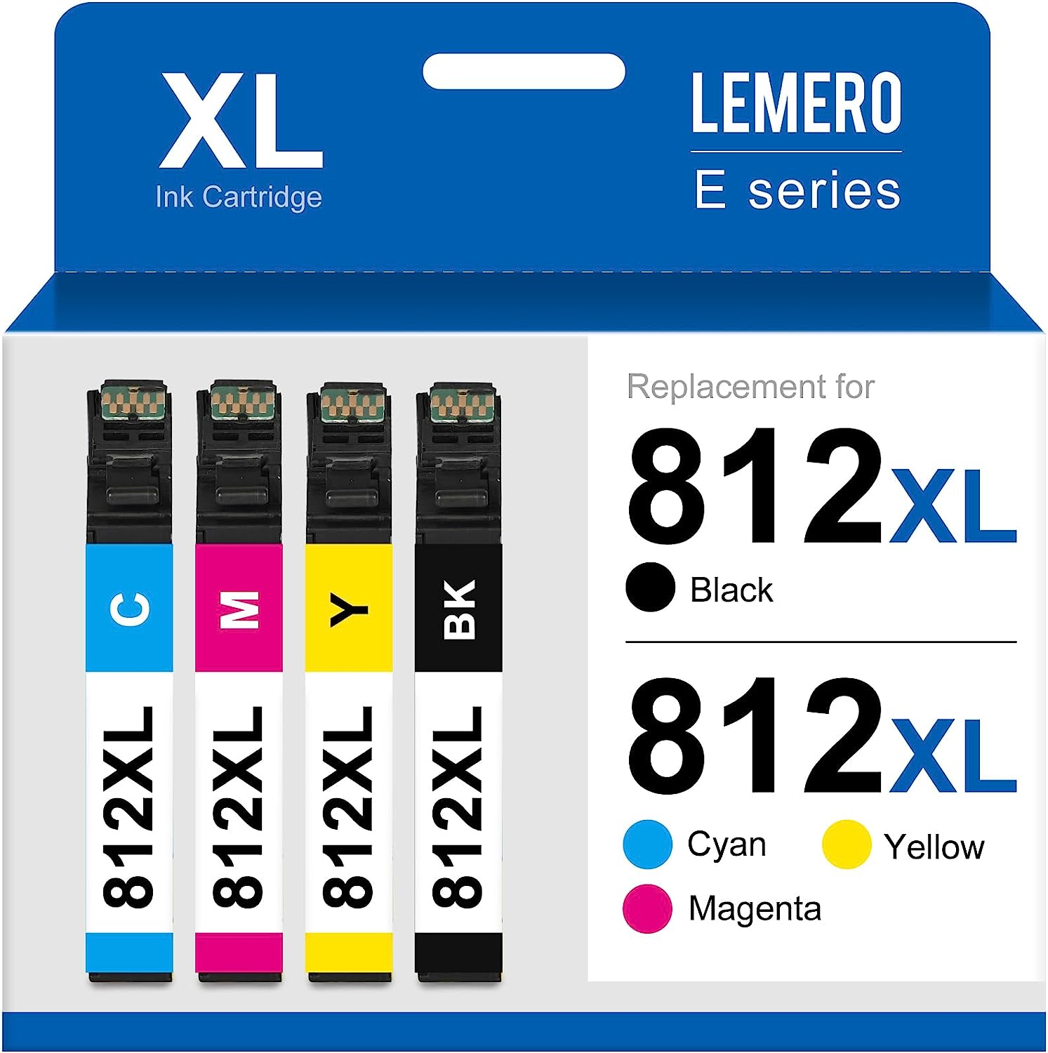 Remanufactured 812XL Ink Cartridges Combo Pack for Epson Ink Cartridges Workforce Pro (BK/C/M/Y, 4-Pack) - Linford Office:Printer Ink & Toner Cartridge