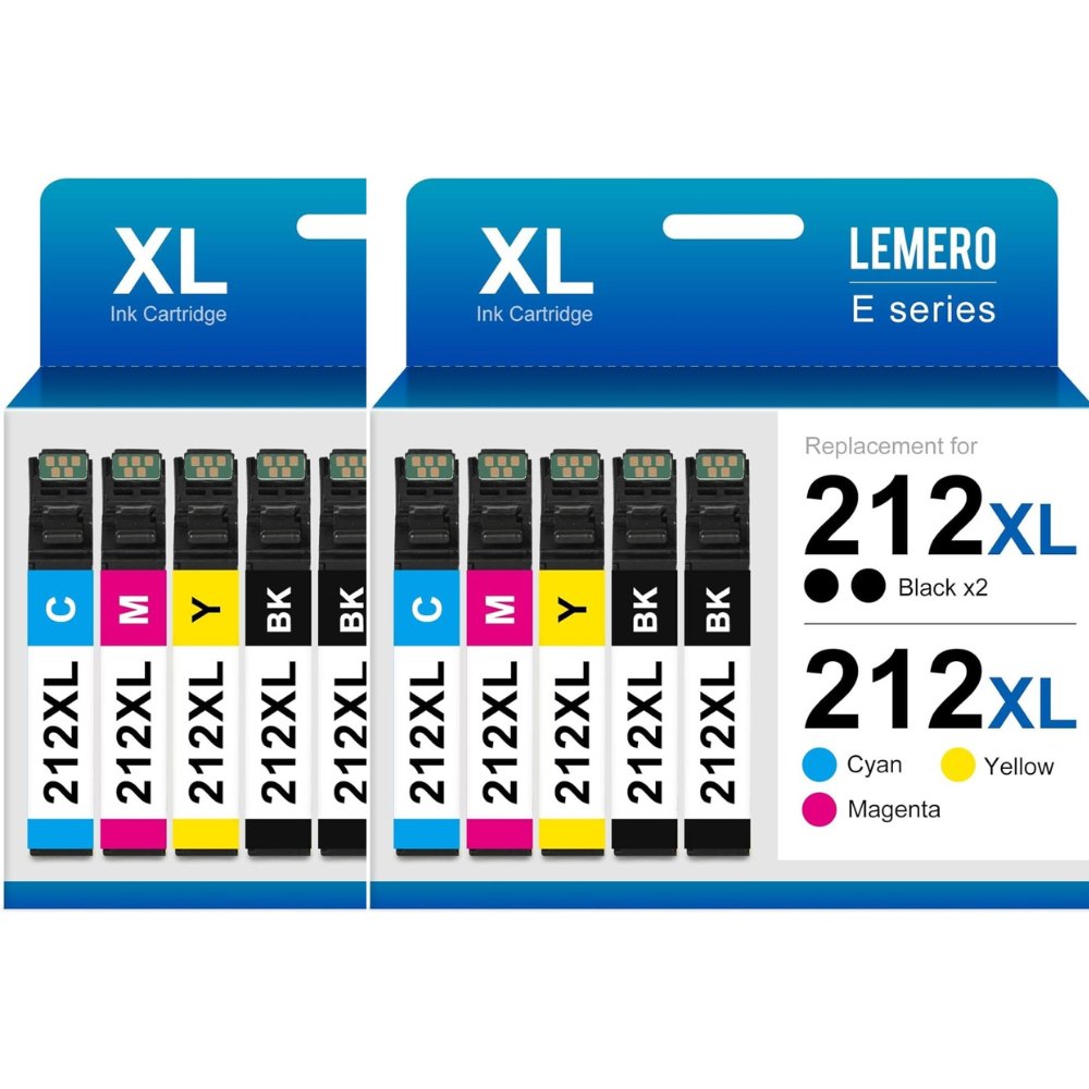 Remanufactured Epson 212 Ink Cartridges XL 10-Pack: 4 Black, 2 Cyan, 2 Magenta, 2 Yellow - Linford Office:Printer Ink & Toner Cartridge