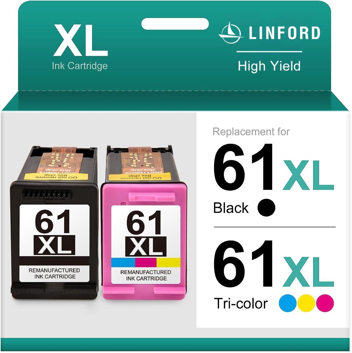 Remanufactured HP 61XL Ink Cartridge Combo Pack (Black + Tri-Color) - Linford Office:Printer Ink & Toner Cartridge