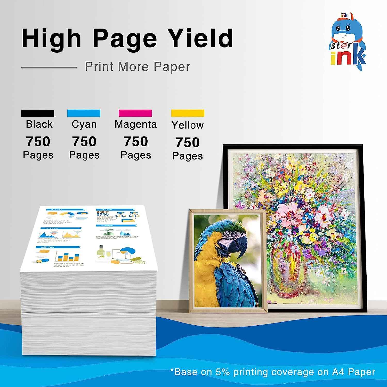 Compatible with LC404 Ink Cartridges for Brother Printer(High Yield), 4 Packs(bk/c/m/y)