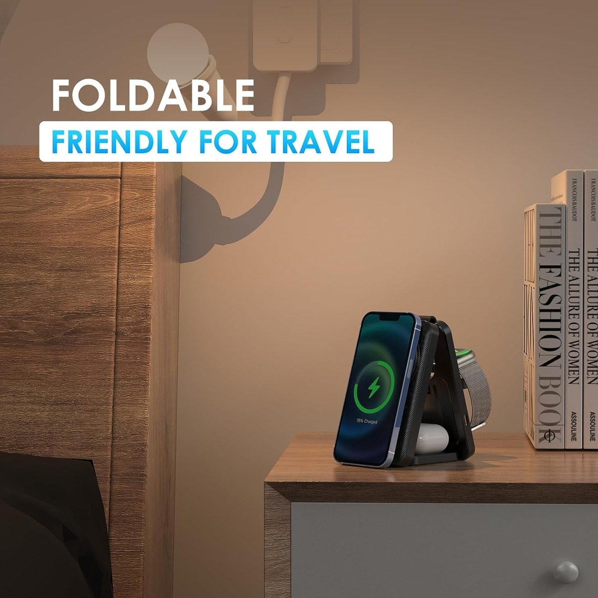 3 in 1 Wireless Charging Station Fits for Magsafe Charger, KIXUNY Wireless Charger 3 in 1, Foldable Travel Charger for Multiple Devices for iPhone 15/14/13/12/Apple Watch/AirPods/(Adapter Included) - Linford Office:Printer Ink & Toner Cartridge