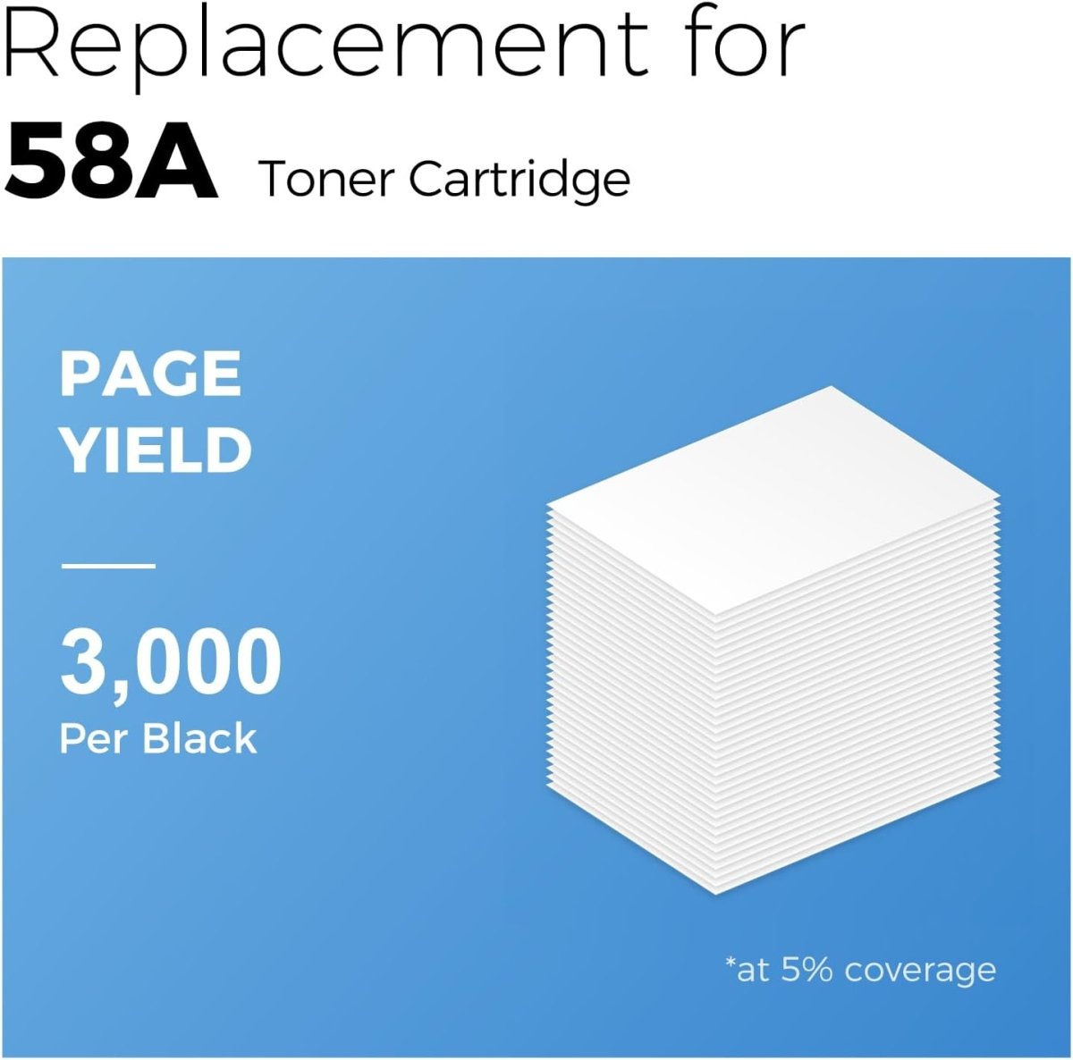 Compatible 58A CF258A Toner Cartridge Black 2 Pack (with Chip, High Yield) - Linford Office:Printer Ink & Toner Cartridge