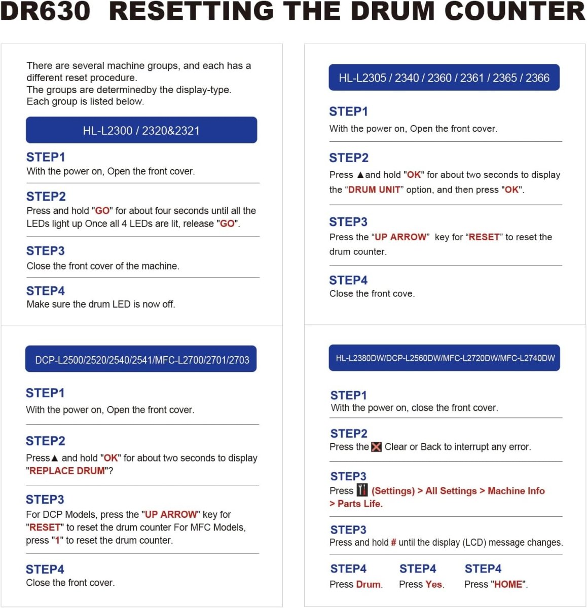 Compatible Brother DR630 Drum (Black, 2-Pack) - Linford Office:Printer Ink & Toner Cartridge