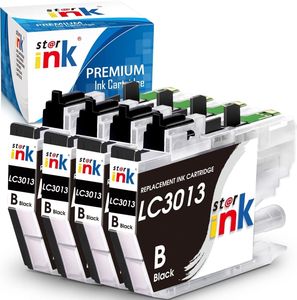 Compatible LC3013 Black Ink Cartridge for Brother Printer 4 Packs - Linford Office:Printer Ink & Toner Cartridge