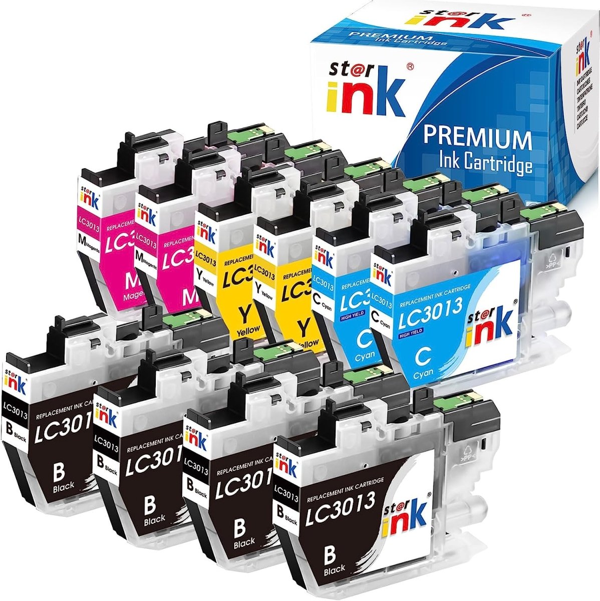 Compatible Brother LC3013 Ink Cartridges 4 Black, 2 Cyan，2 Magnta +2 Yellow (10-Packs ) - Linford Office:Printer Ink & Toner Cartridge