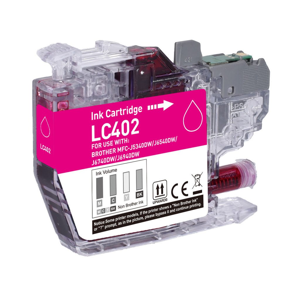 Compatible Brother LC402 Magenta Ink Cartridge，1 PK - Linford Office:Printer Ink & Toner Cartridge