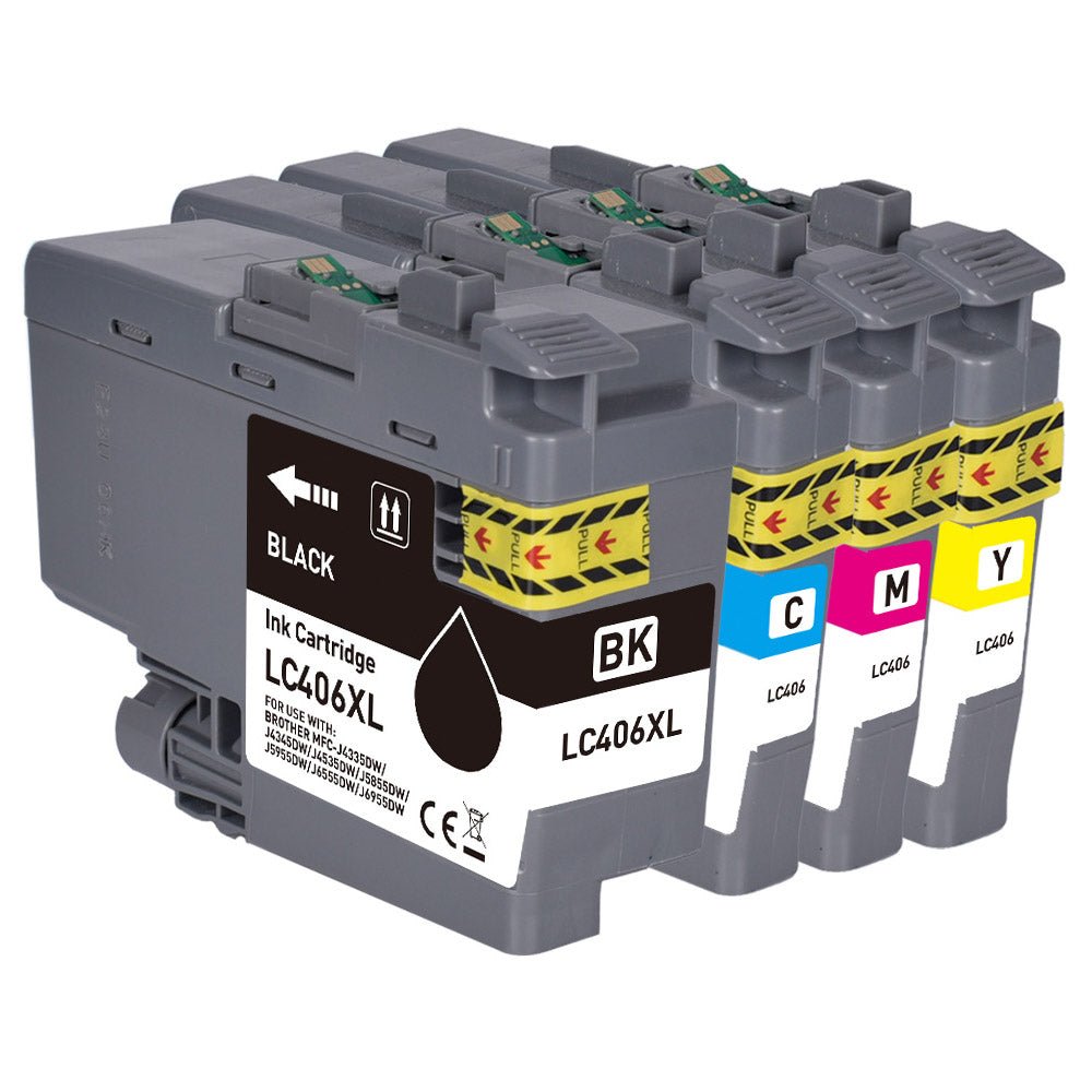 Compatible Brother LC406XL Ink Cartridges Set, 4-Pack - Linford Office:Printer Ink & Toner Cartridge