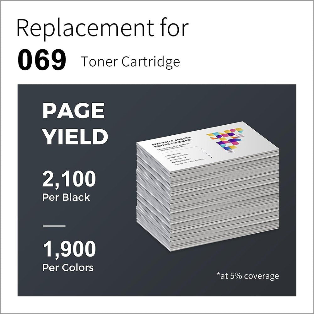 Compatible Canon 069 Toner Cartridge 4-Pack Black Cyan Magenta Yellow - Linford Office:Printer Ink & Toner Cartridge