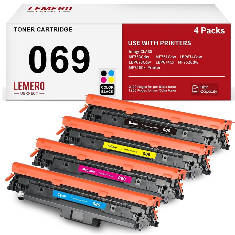 Compatible Canon 069 Toner Cartridge 4-Pack Black Cyan Magenta Yellow - Linford Office:Printer Ink & Toner Cartridge