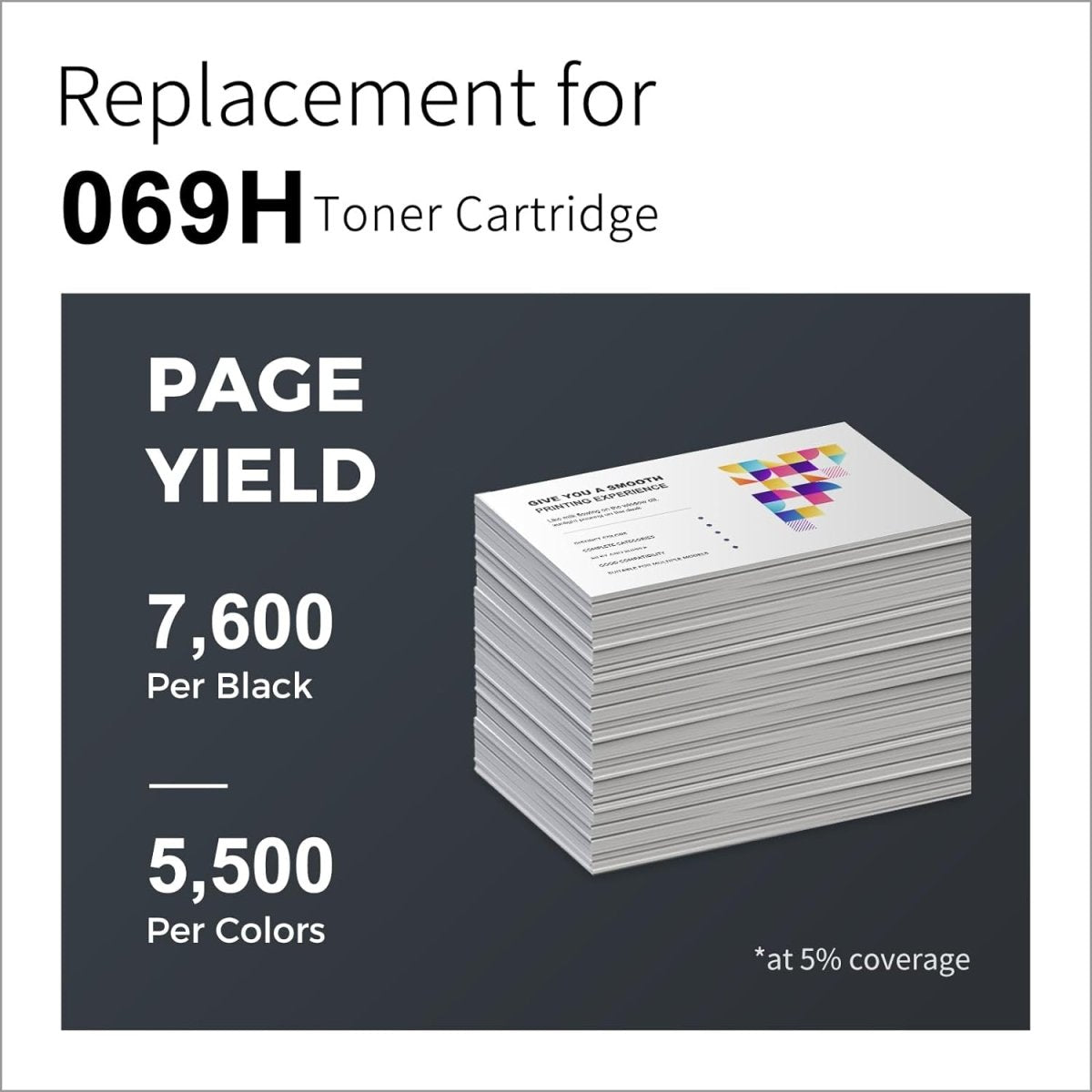 Compatible Canon 069H Toner Cartridge 4-Pack, Black Cyan Magenta Yellow