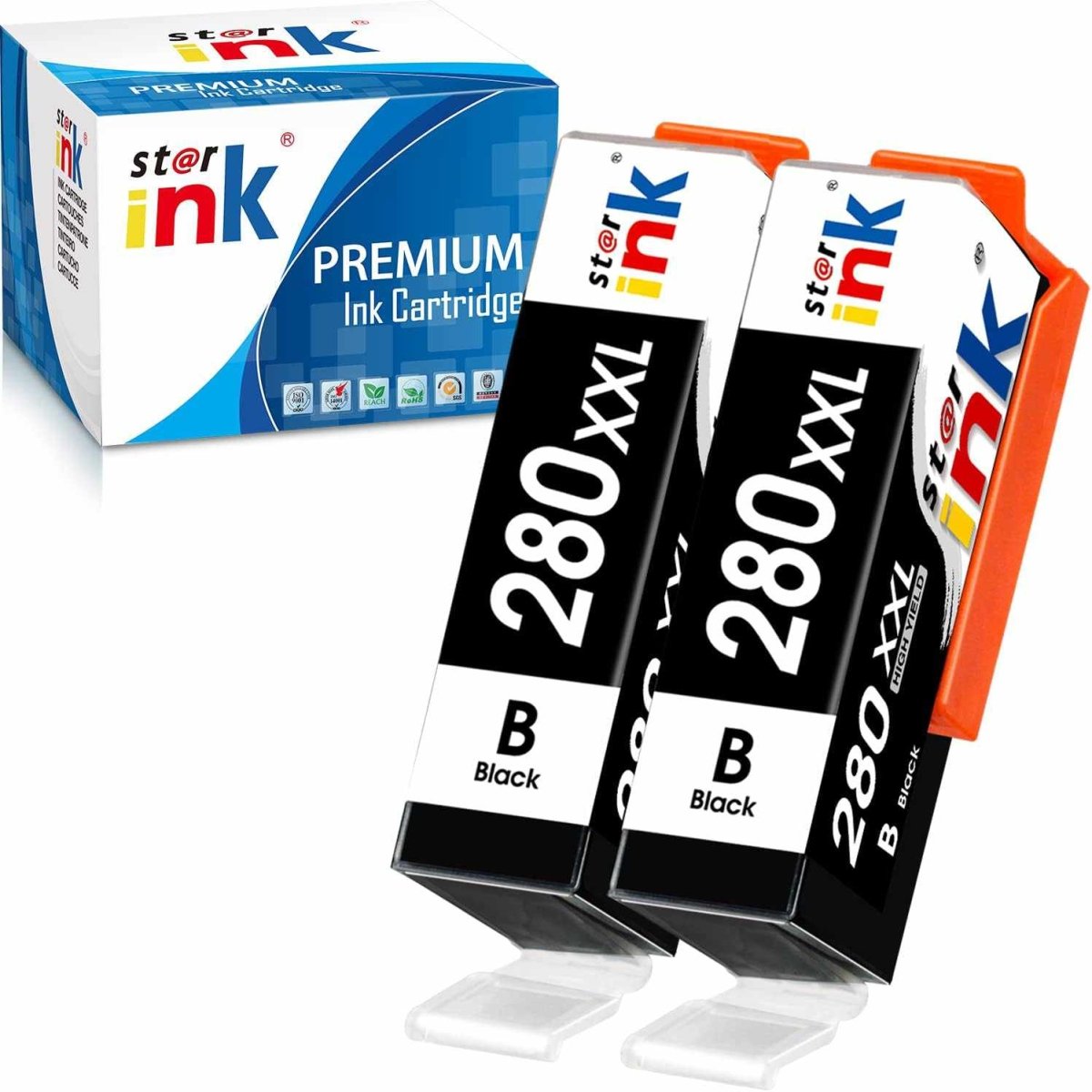Compatible 280XXL Starink Canon Black Ink Cartridge (2 Packs) - Linford Office:Printer Ink & Toner Cartridge