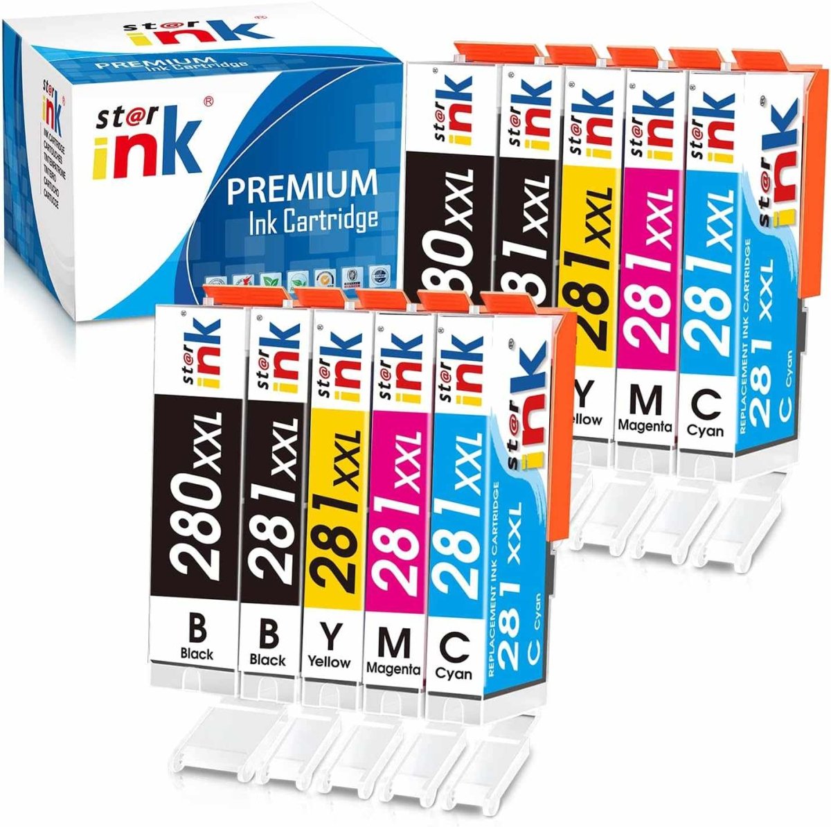 280 281 XXL Ink Cartridges Compatible Canon Printer 10-Pack - Linford Office:Printer Ink & Toner Cartridge