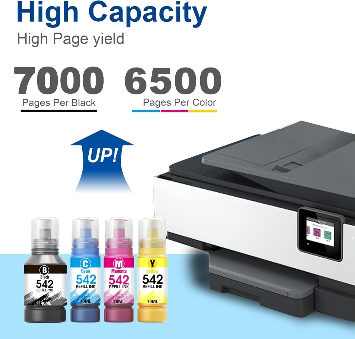 Compatible Epson 542 Ink Bottle, 1 Black, 1 Cyan, 1 Magenta, 1 Yellow - 4-Pack - Linford Office:Printer Ink & Toner Cartridge