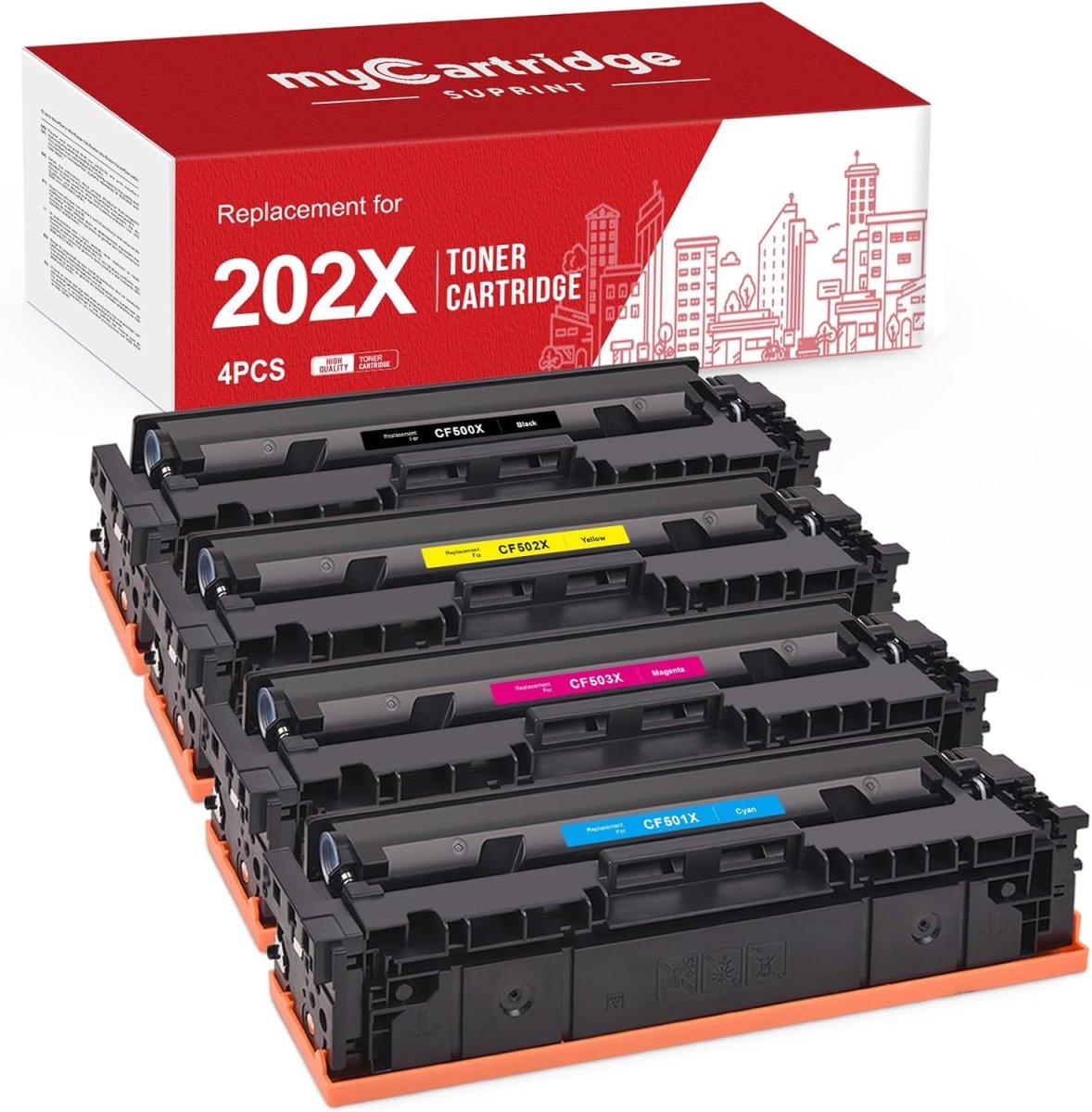 Compatible HP 202X Toner Cartridge Black Cyan Magenta Yellow 4-Pack - Linford Office:Printer Ink & Toner Cartridge