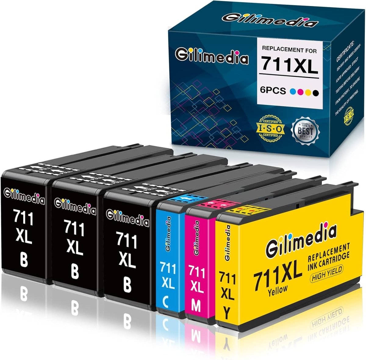 Compatible HP 711XL Ink Cartridge (3 Black, Cyan, Magenta, Yellow) - Linford Office:Printer Ink & Toner Cartridge