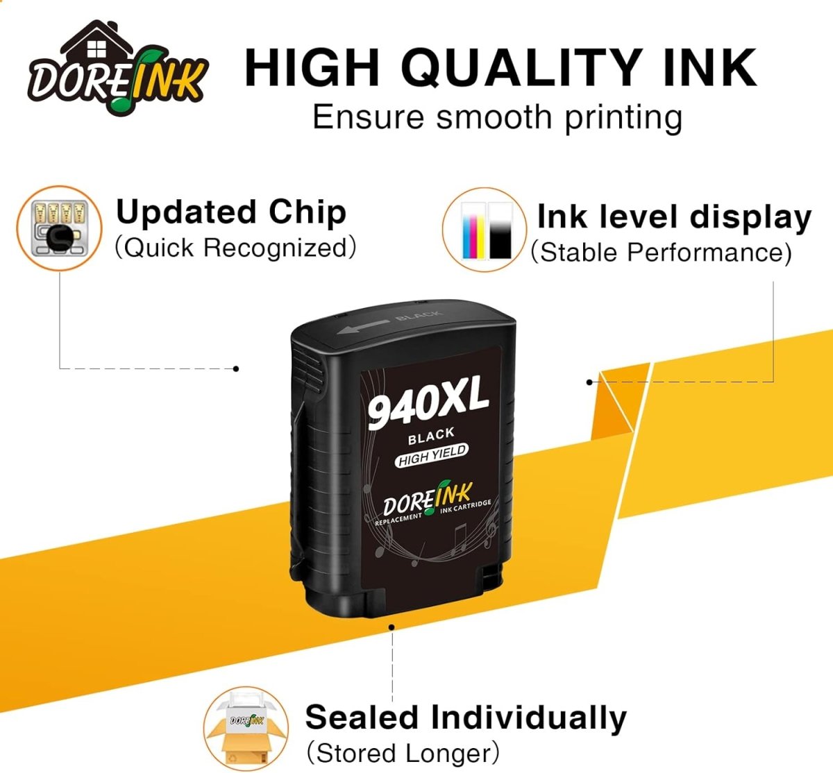 Compatible HP 940XL Ink Cartridge (3 Black 1 Cyan 1 Megenta 1 Yellow, 6 Pack) - Linford Office:Printer Ink & Toner Cartridge