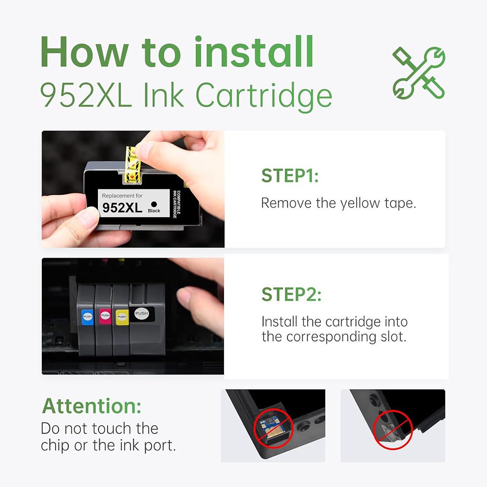 Compatible HP 952 Ink Cartridges Combo Pack (4-Packs) - Linford Office:Printer Ink & Toner Cartridge