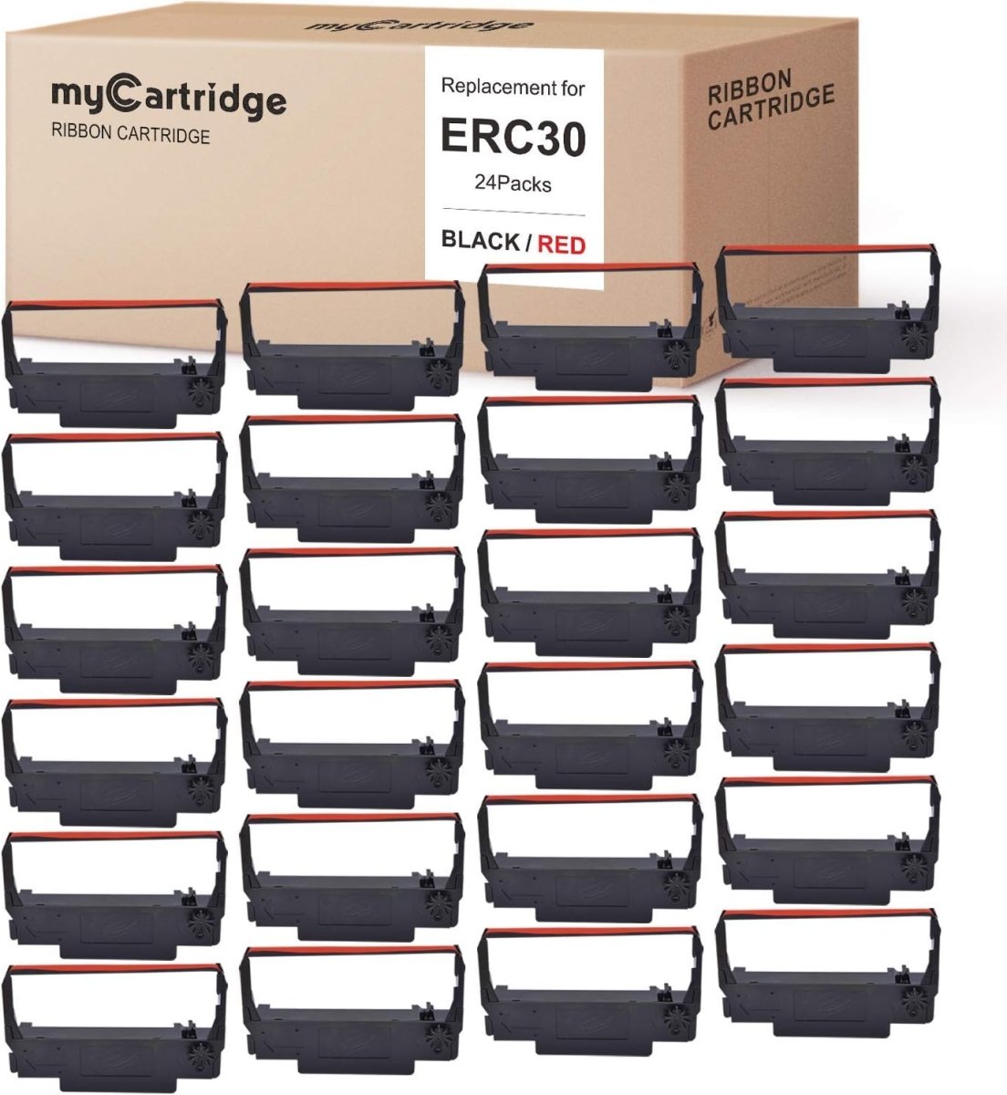 Erc 30 erc 30 34 38 br ribbon cartridge for use in erc38 nk506 black red 24 pack