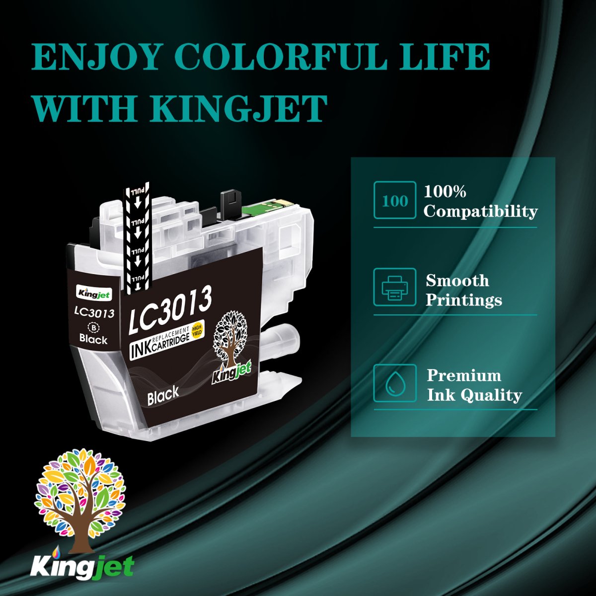 Kingjet LC3013 Ink Cartridges BK/C/M/Y Replacement for Brother LC3013 LC3011 LC 3013 LC 3011 Use with Brother MFC-J497DW MFC-J491DW MFC-J690DW MFC-J895DW Printers for Brother Ink Cartridges LC3013 - Linford Office:Printer Ink & Toner Cartridge